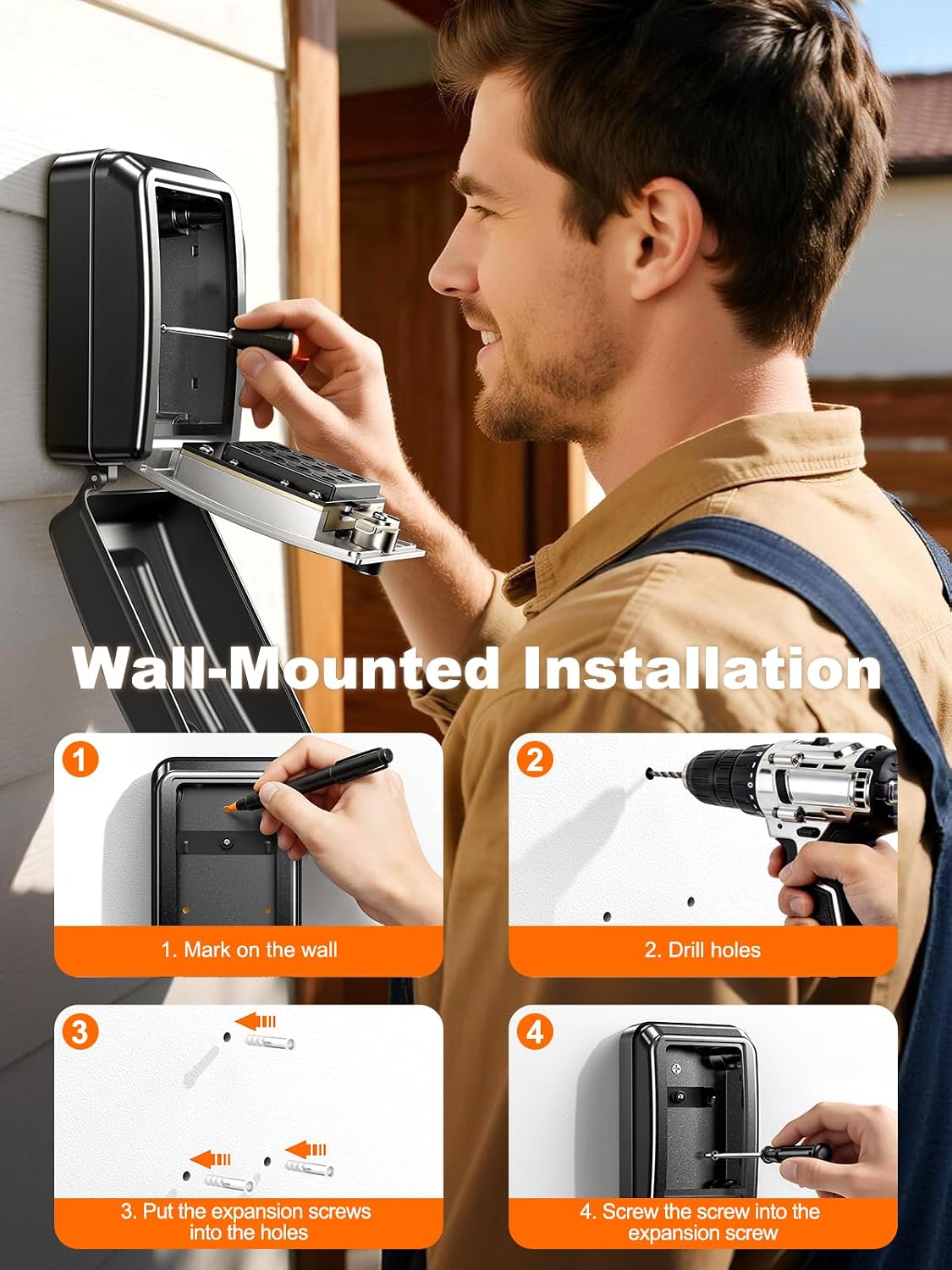 Thumbnail 6 de ISEYOU Key Safe Wall Mounted: Heavy Duty Outdoor Lock Box
