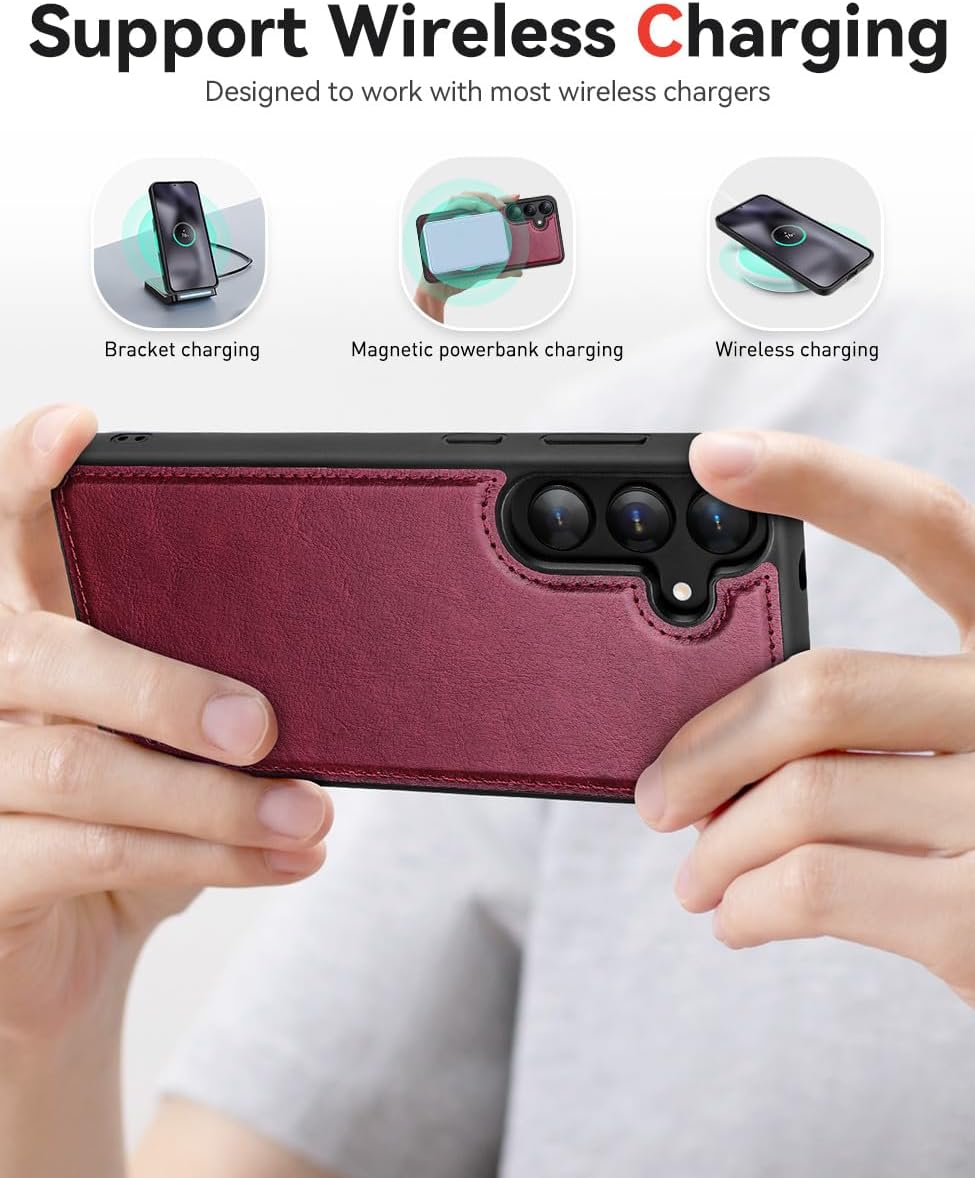 Detalle de OCASE 2in1 Hülle für Samsung Galaxy S25 – abnehmbare magnetische Leder-Flip-Wallet mit RFID-Schutz