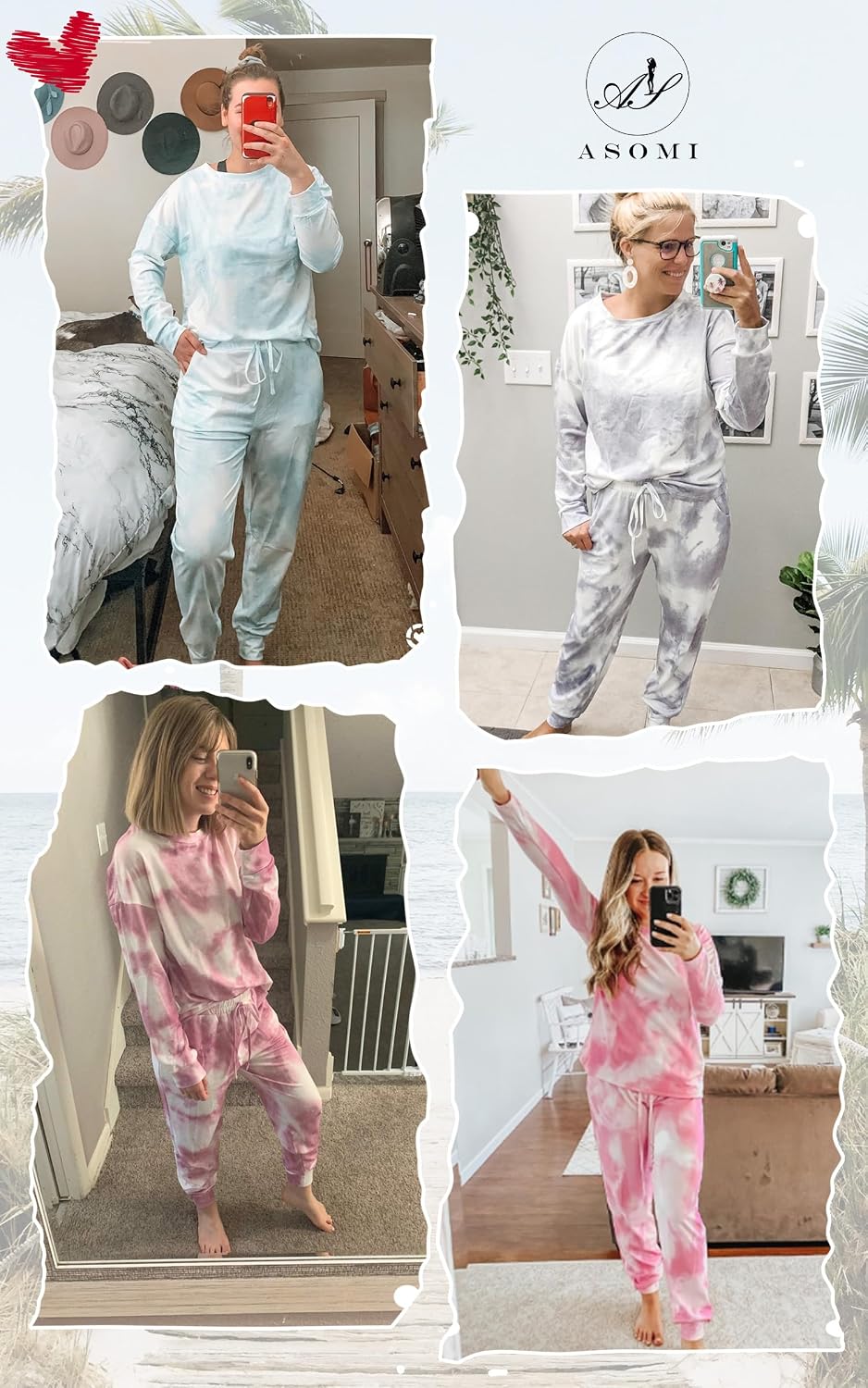 Thumbnail 3 de ASOMI Pyjama Damen Tie Dye Set