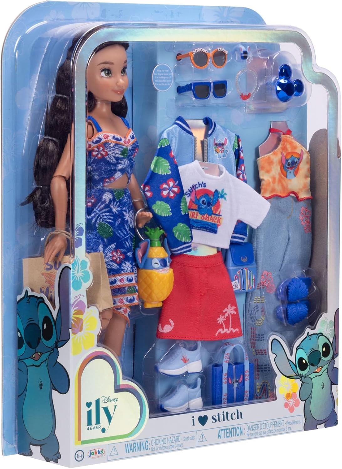 Thumbnail 6 de Disney ILY 4EVER Stitch-Inspired Fashion Doll with 11.5" Height, 13-Point Articulation, Multi-Outfit Closet, and Glitter Mickey Ring (Amazon Exclusive)