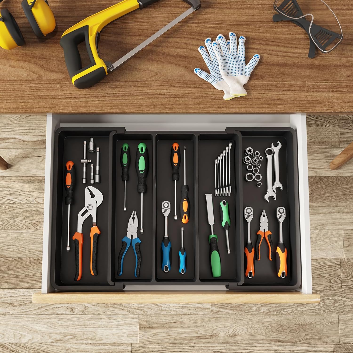 Thumbnail 6 de Lifewit LH23077.01BL.V1.M01 – rozszerzany organizer do szuflady, 5 przegród, czarny
