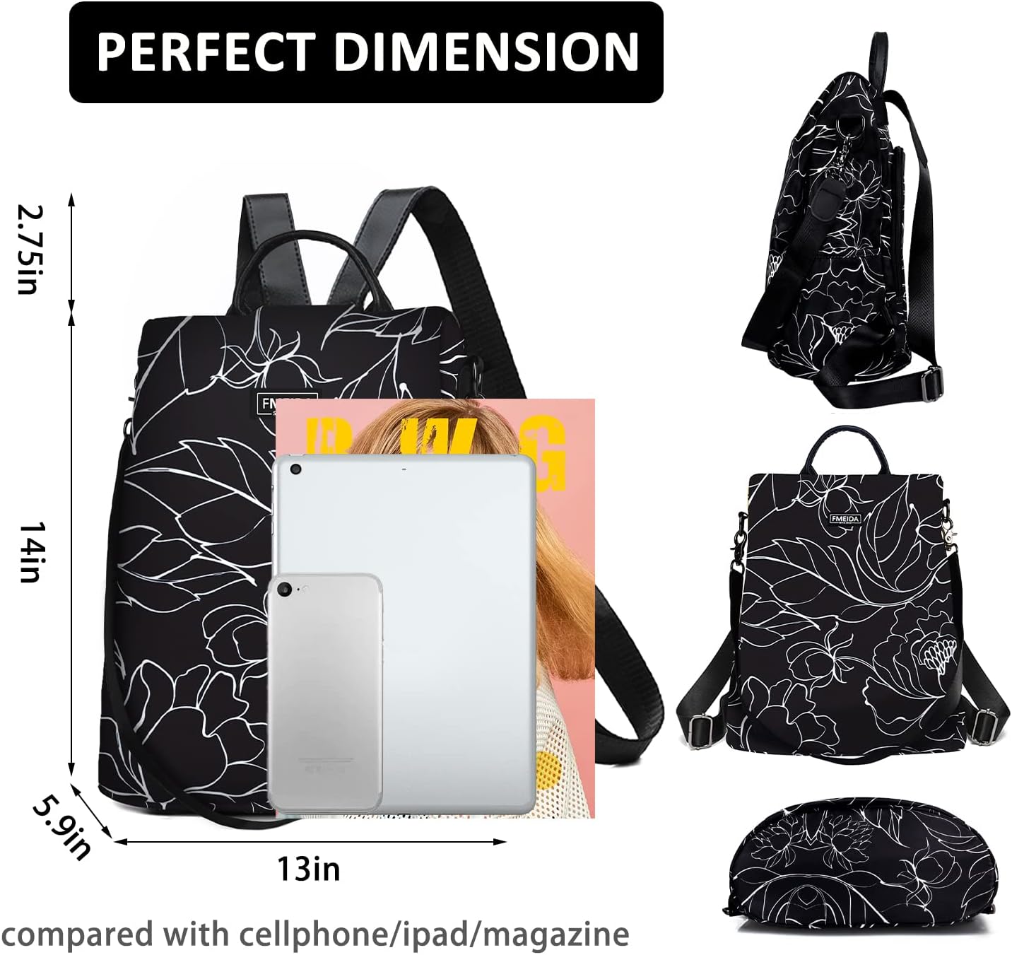 Thumbnail 2 de Fmeida anti theft backpack rucksack 32cm