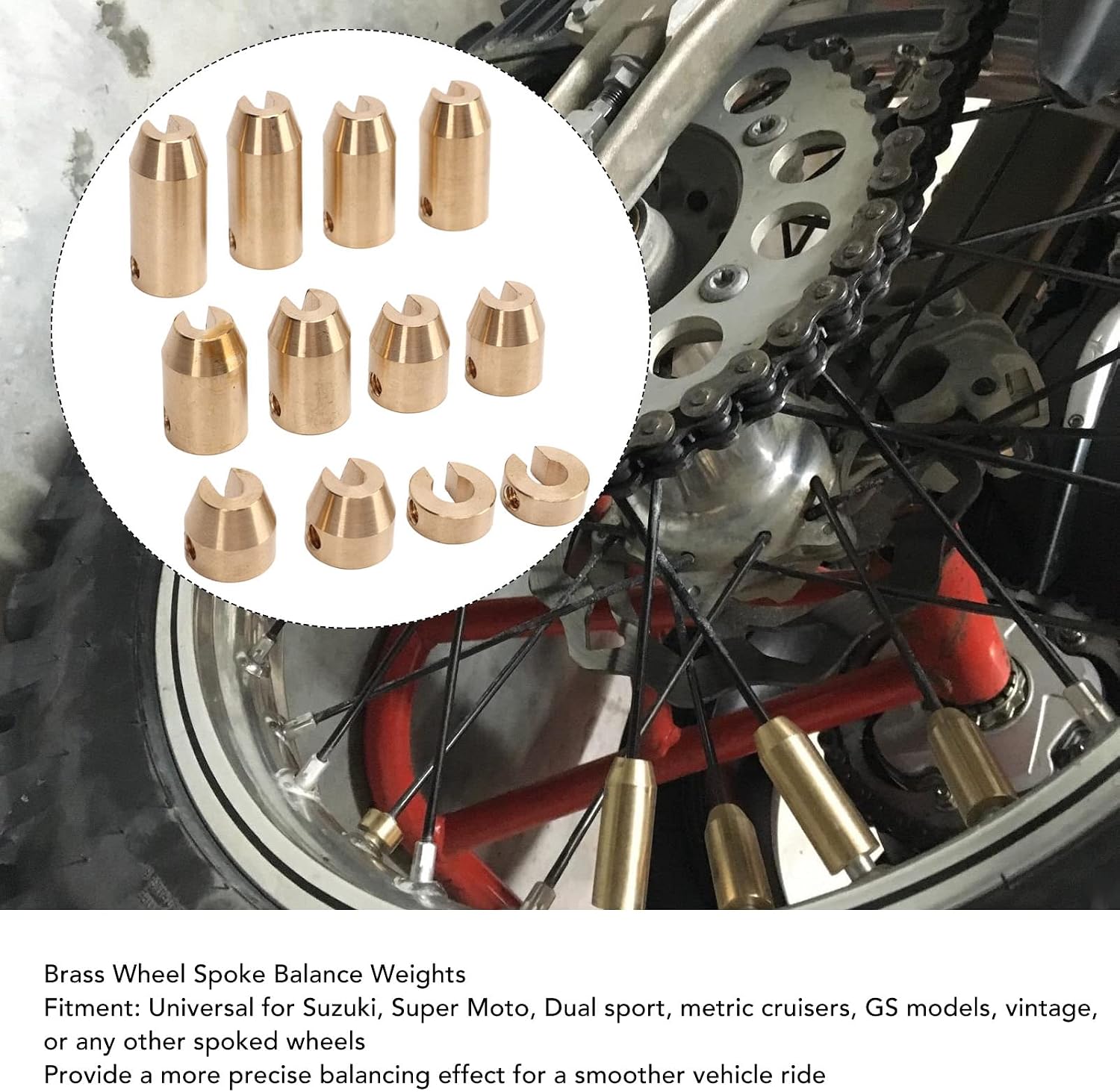 Thumbnail 1 de KIMISS Brass Motorcycle Spoke Balance Weights