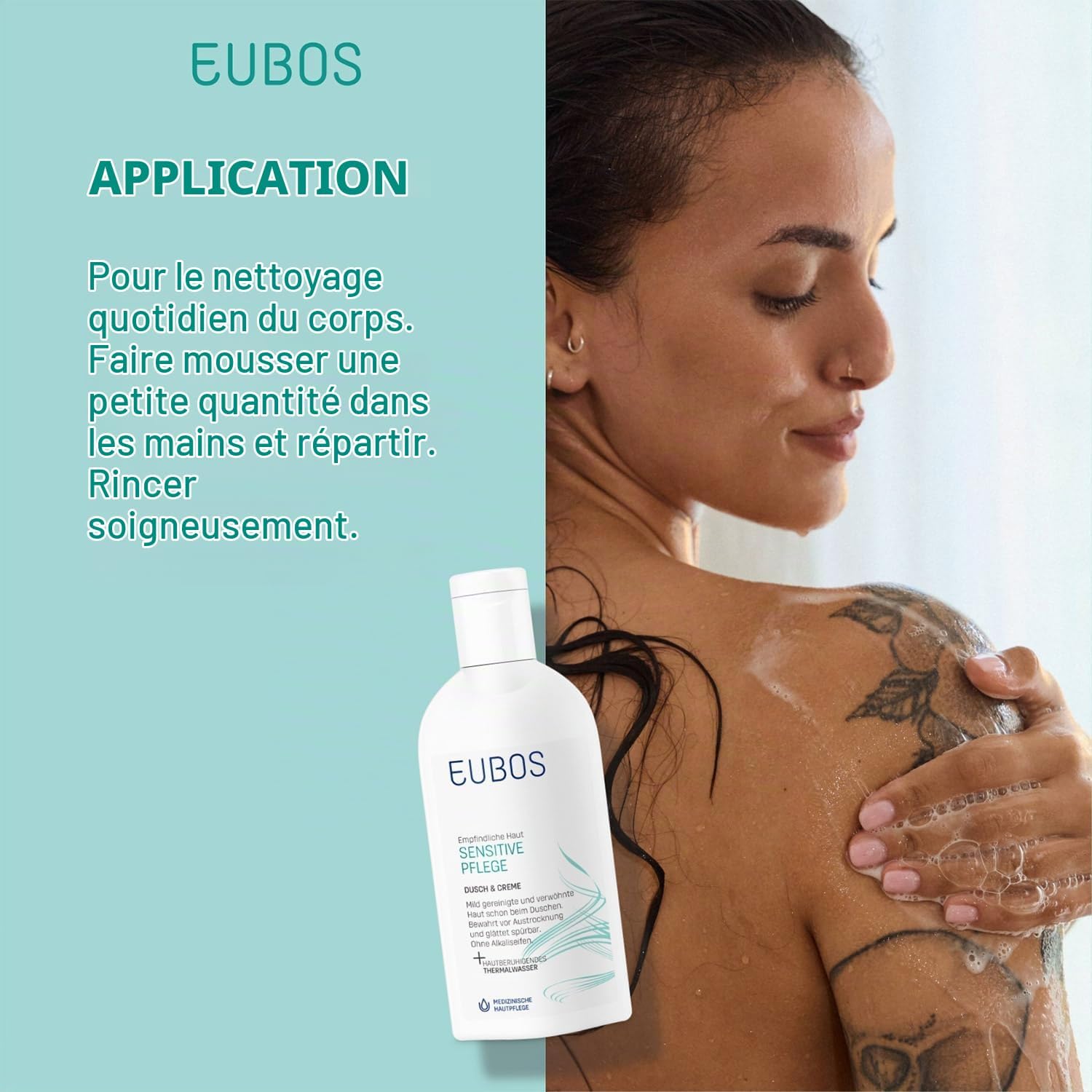 Detalle de EUBOS SENSITIVE Douche & Crème 200 ml voor dagelijkse reiniging