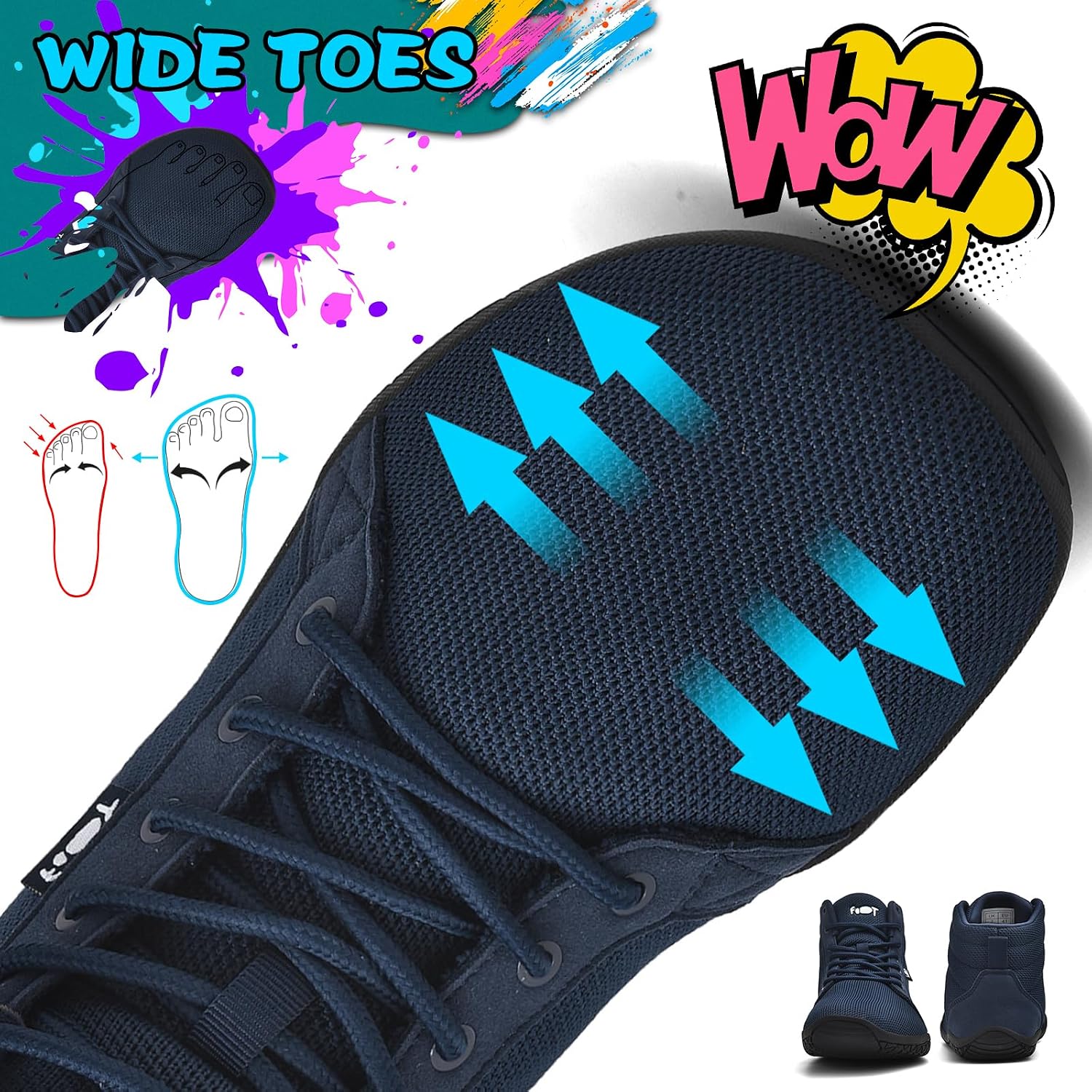 Detalle de Wizshoe Barfuß Schuhe Hi Top 0,6 cm