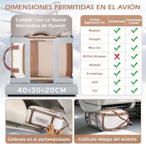 Detalle 2 de ETRONIK Mochila de viaje expandible 24-30 L, 40x30x20 cm, caqui