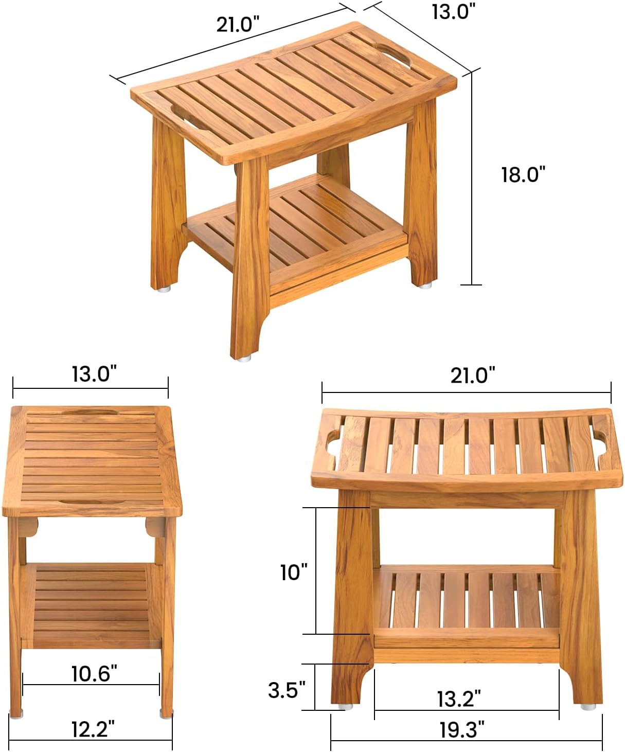 Thumbnail 6 de NNN Teak Shower Bench 21-inch