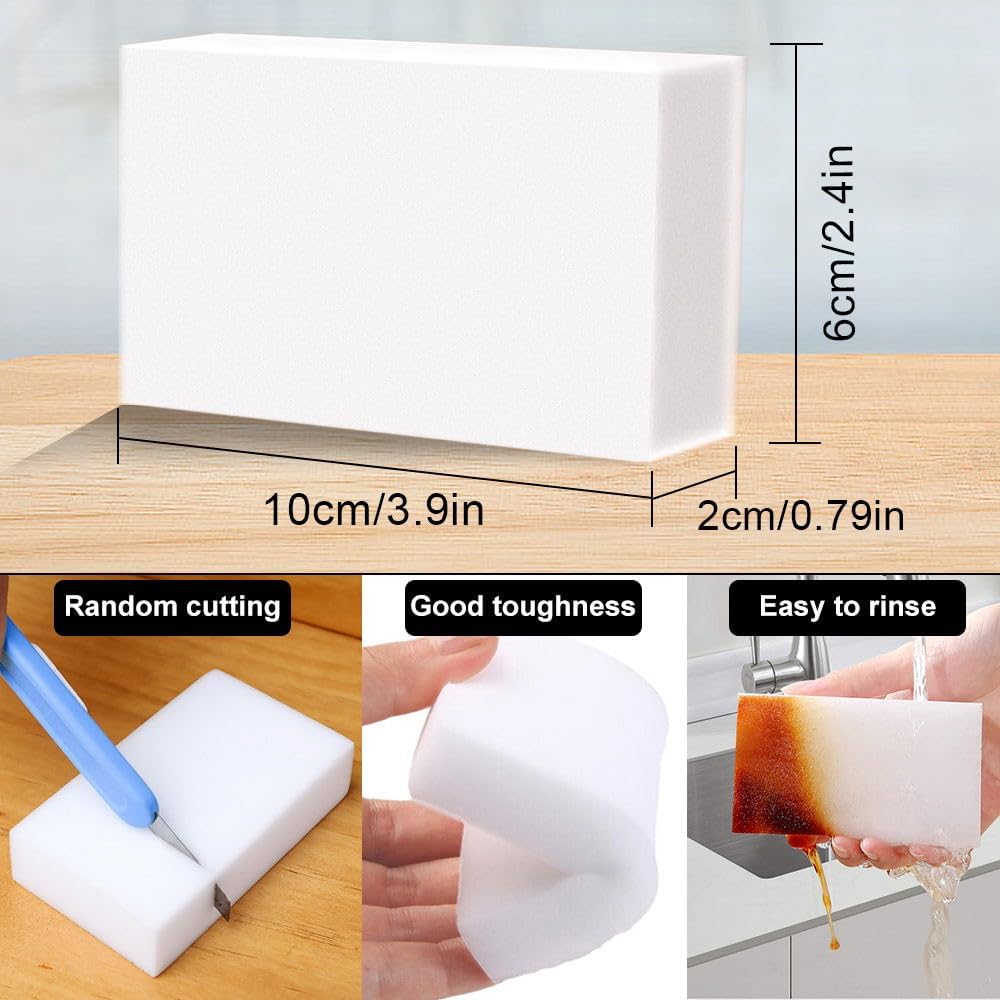 Detalle 1 de SmilePowo SPME Melamine Cleaning Sponges, 50-Pack for Multi-Surface Cleaning