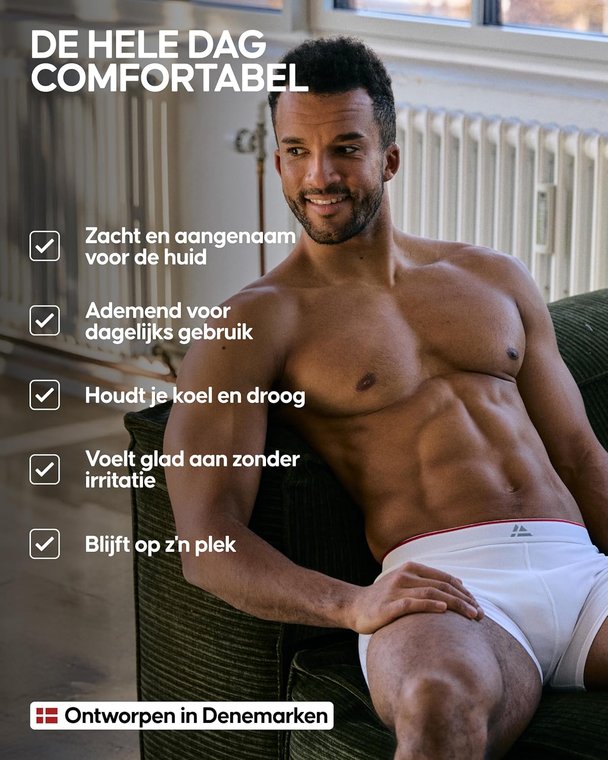 Detalle 2 de DANISH ENDURANCE bamboe boxershorts voor heren met keuze uit een gulp