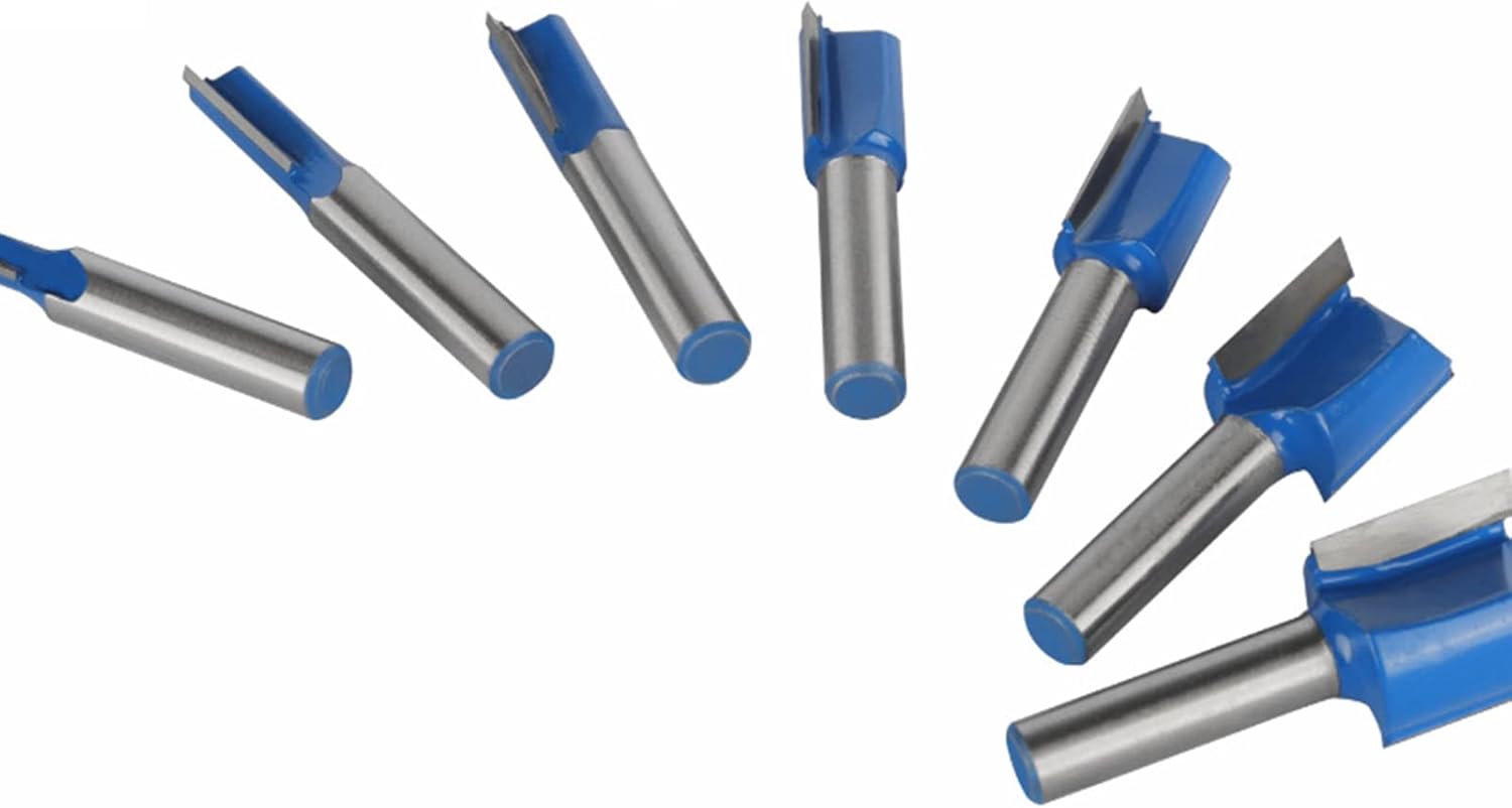 Thumbnail 4 de BIGP BIGP 8 pz fresa a taglienti diritti con gambo da 8 mm (5/6/8/10/12/14/18/20 mm) per canali e lavorazione del legno