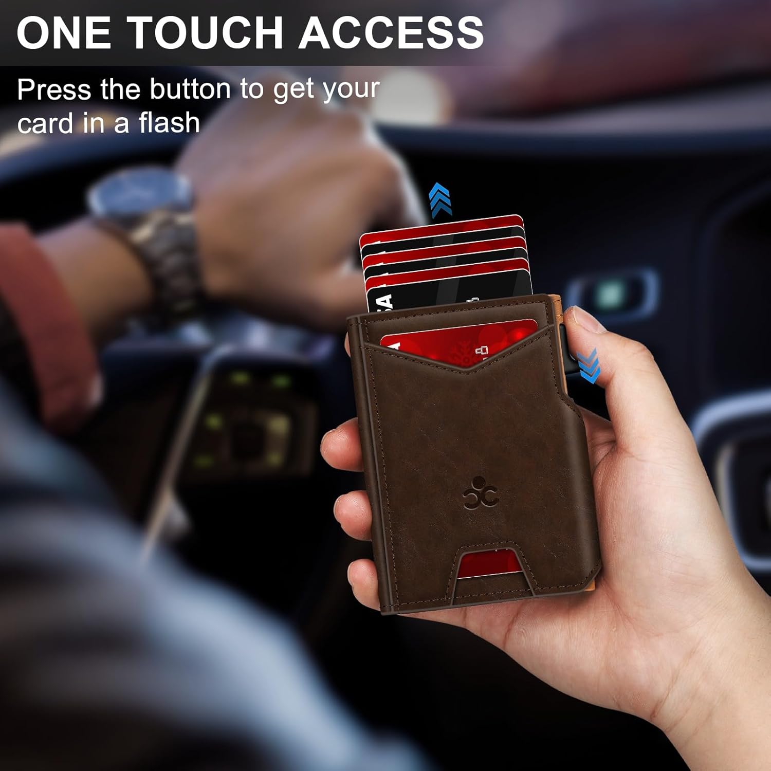Detalle 2 de Men's Slim Pop-Up Wallet with 9-13 Card Holders ⚖
