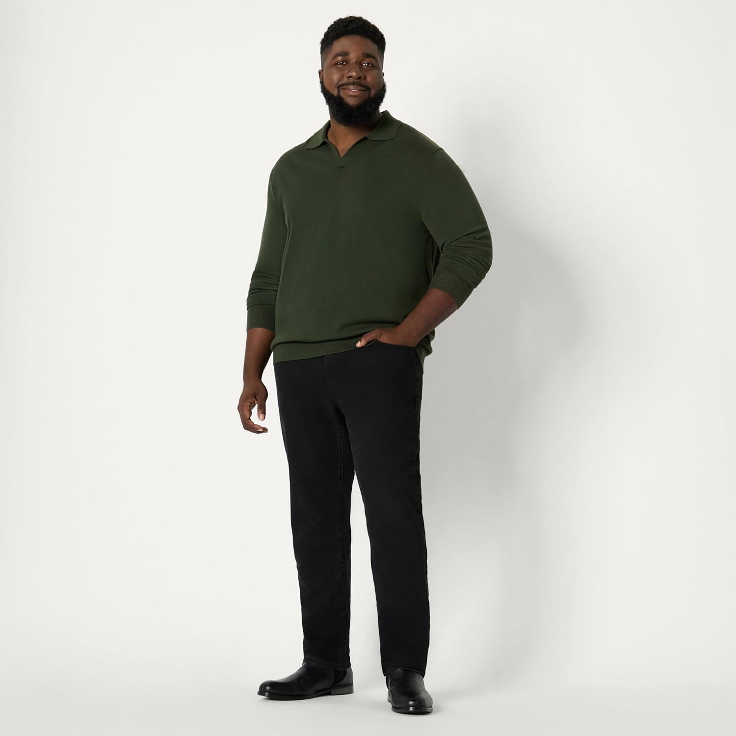 Thumbnail 6 de Amazon Essentials Men's Long Sleeve Regular Fit Knit Polo Jumper