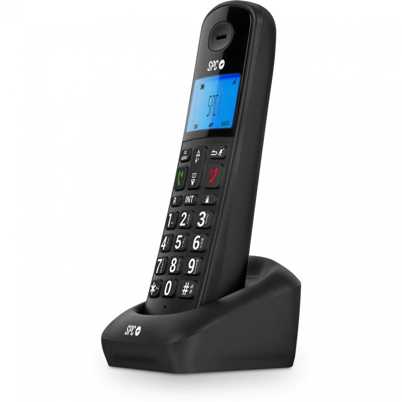 Detalle 2 de SPC Gossip 2 teléfono inalámbrico DECT negro con teclas grandes y pantalla retroiluminada
