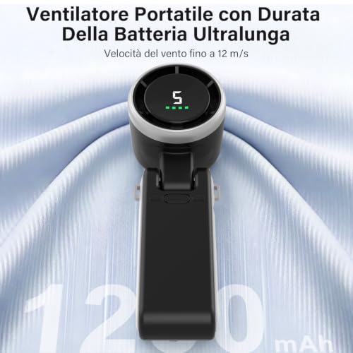 Thumbnail 6 de KARFUN Ventilatore Portatile: Mini, Pieghvole a 180° con Display e USB