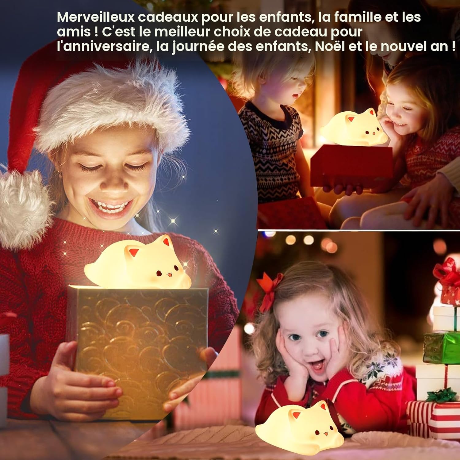 Thumbnail 6 de Veilleuse enfant ZKLiLi en silicone – Chat mignon, tactile, 3 niveaux et charge USB