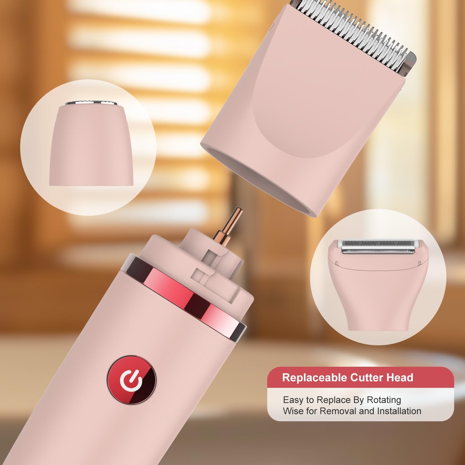 Thumbnail 6 de Scttomon Rasoio elettrico donna – Set epilazione viso, corpo e area bikini con 3 lame intercambiabili, impermeabile IPX7 e Display LCD