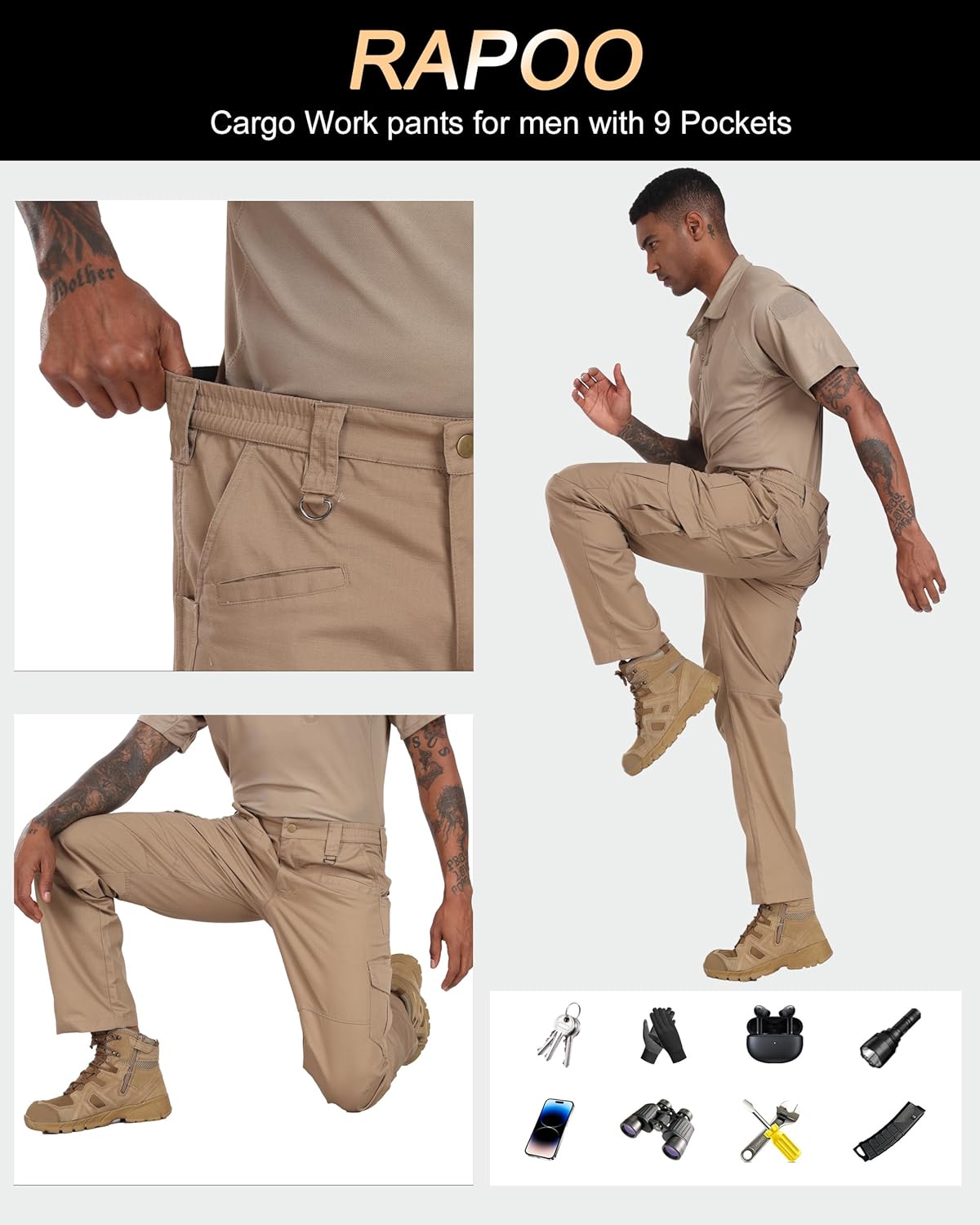 Thumbnail 5 de Rapoo Ripstop Cargo Pants 9 Pockets