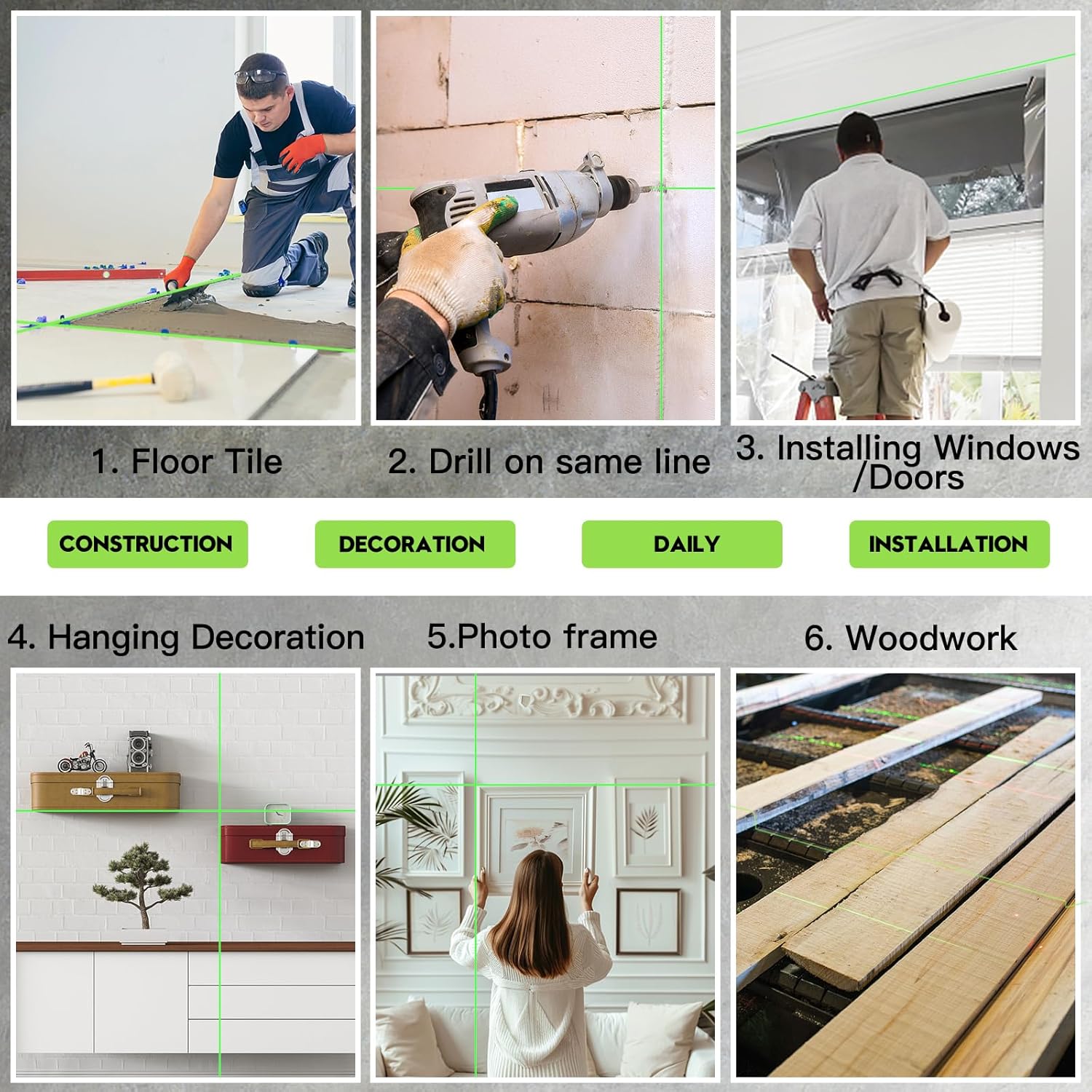 Thumbnail 5 de Livella Laser 4D verde a 16 linee 4×360° – autolivellante e luminosità regolabile, con telecomando e accessori