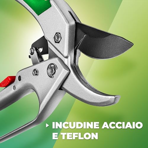 Detalle 2 de GRÜNTEK forbici da potatura a cricchetto 20 cm