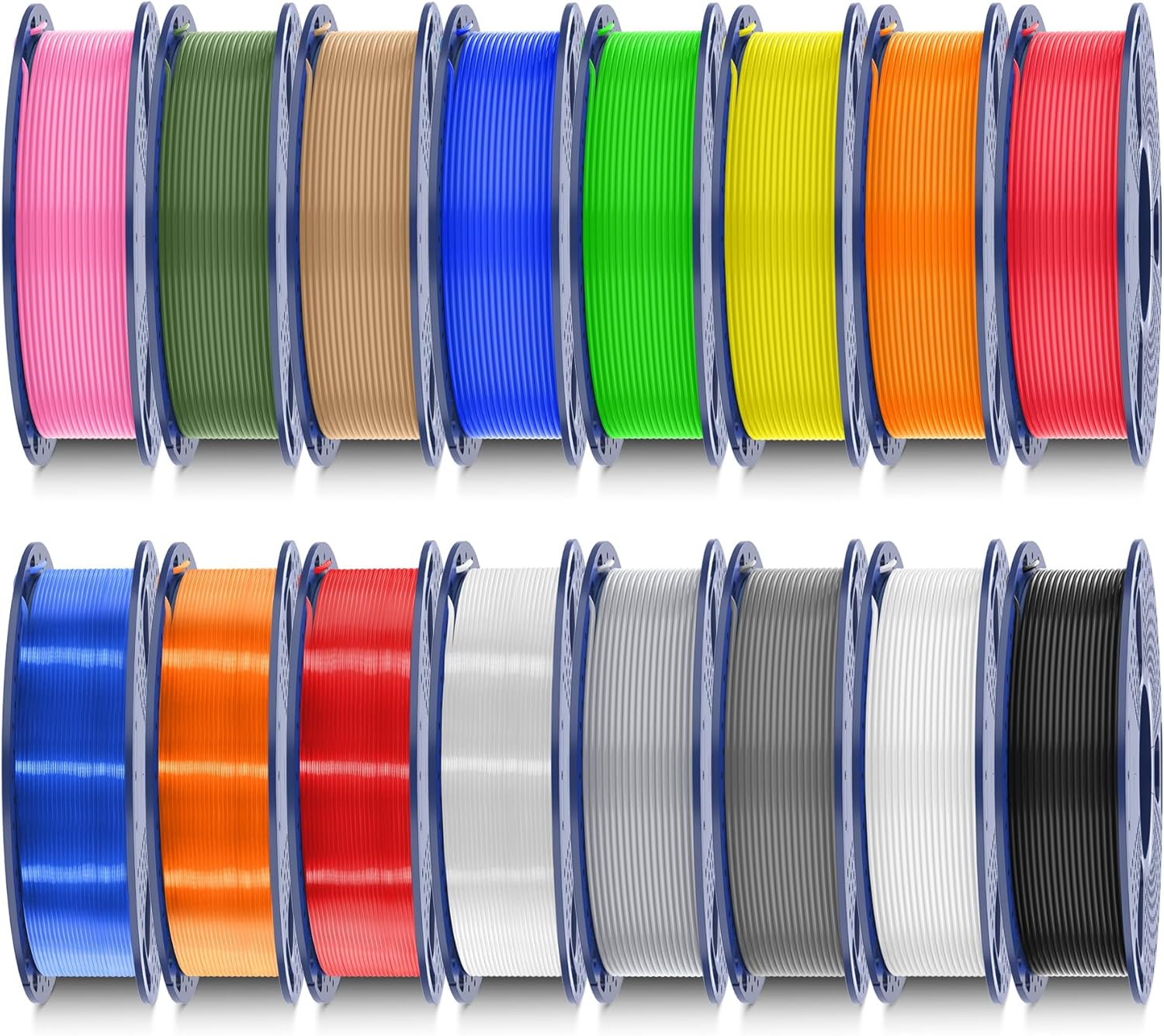 SUNLU 16-Colour PLA Filament Bundle (1.75mm, 250g spools, 16-pack) for multi-colour 3D printing