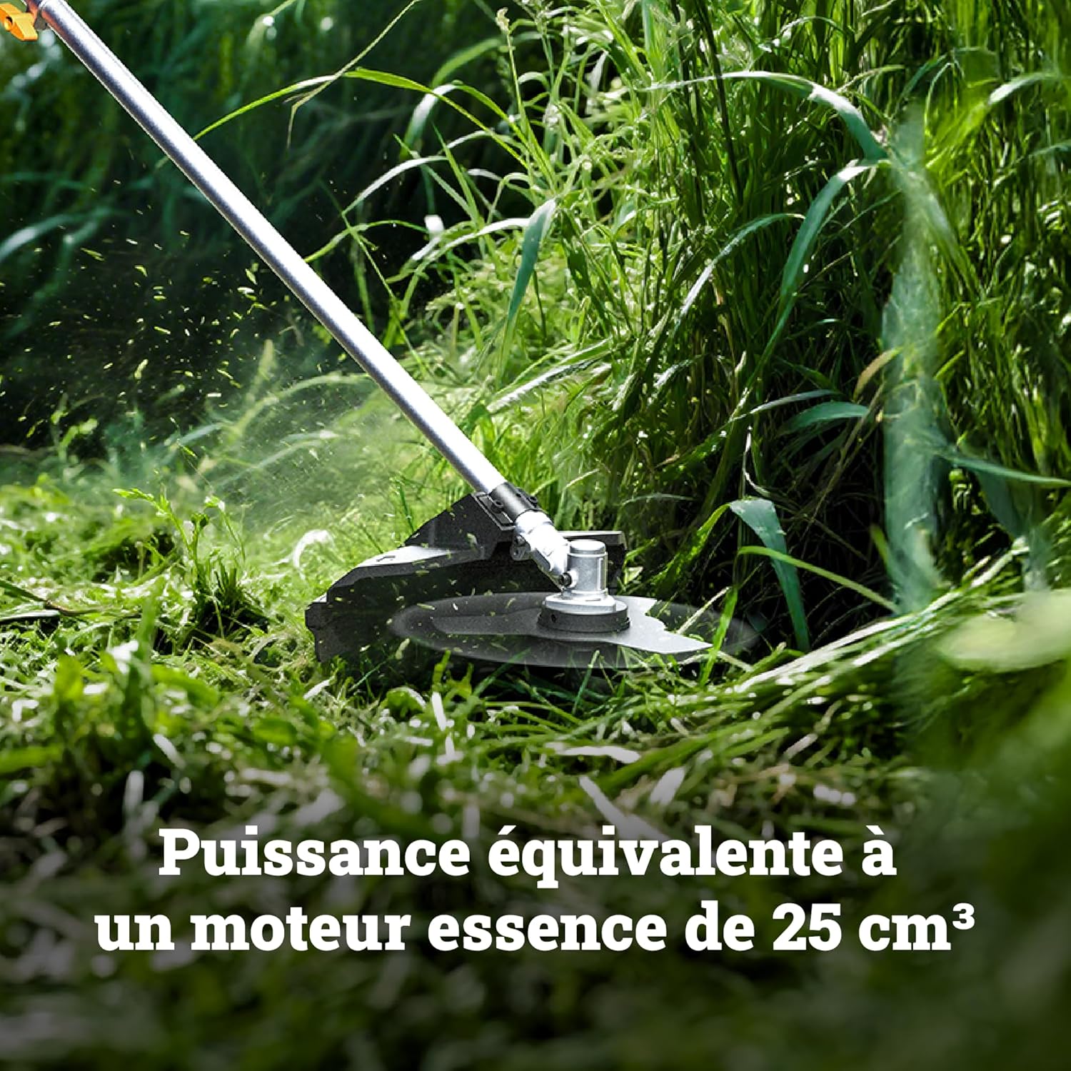 Detalle de WORX Débroussailleuse sans Fil 40V WG084E.9 – Moteur Brushless, lame et fil interchangeables