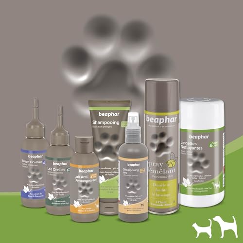 Detalle de Beaphar Lingettes Nettoyantes Yeux, Oreilles, Pattes et Pelage pour Chien etChat – Calendula apaisante – 100 lingettes