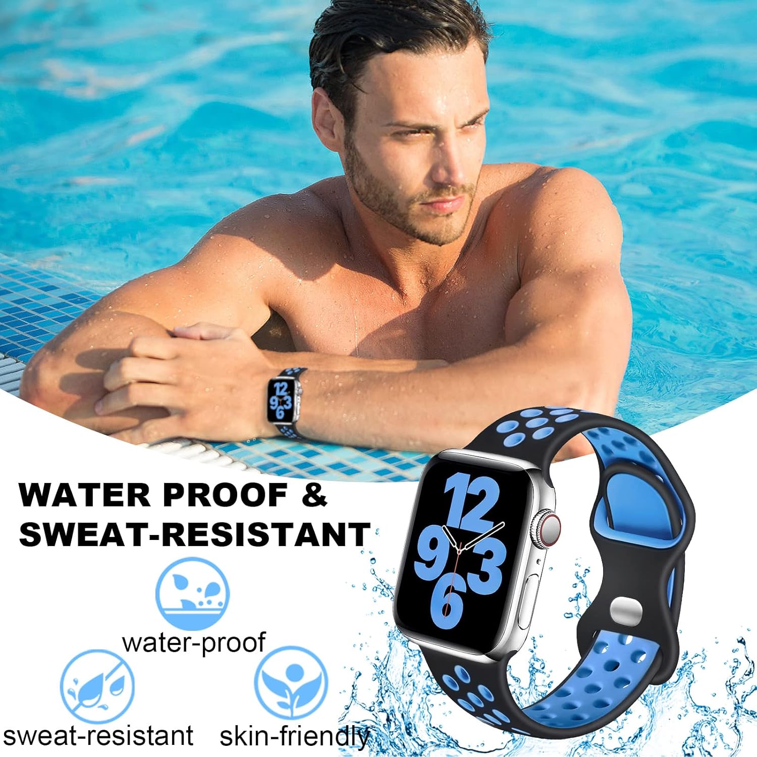 Thumbnail 4 de Sport Silicone Strap for Apple Watch (38mm–49mm) – breathable, skin-friendly replacement band