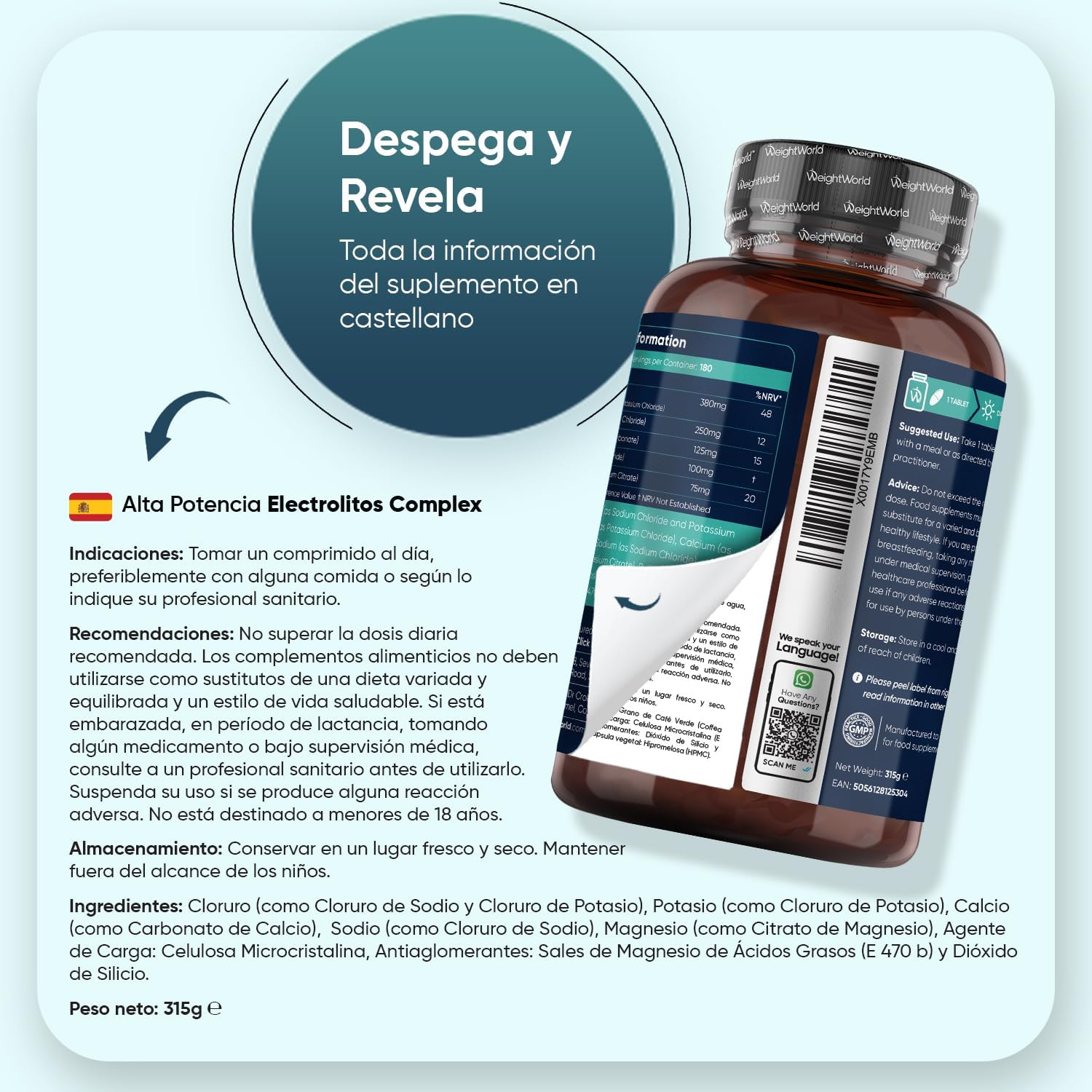 Thumbnail 4 de Electrolitos Keto Sin Azúcar 900mg - 180 Comprimidos 🏋