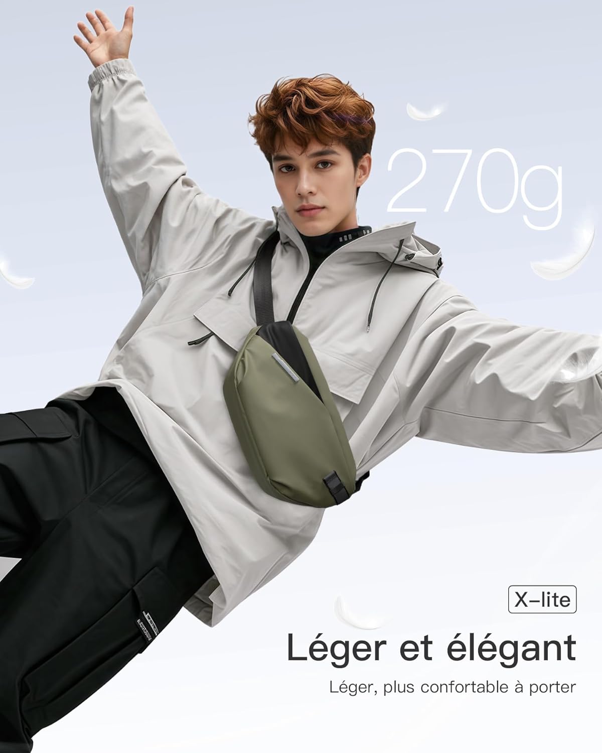 Thumbnail 1 de Inateck sac banane / sacoche banane à bandoulière réglable, imperméable et légère (ville, voyage, vélo, travail)