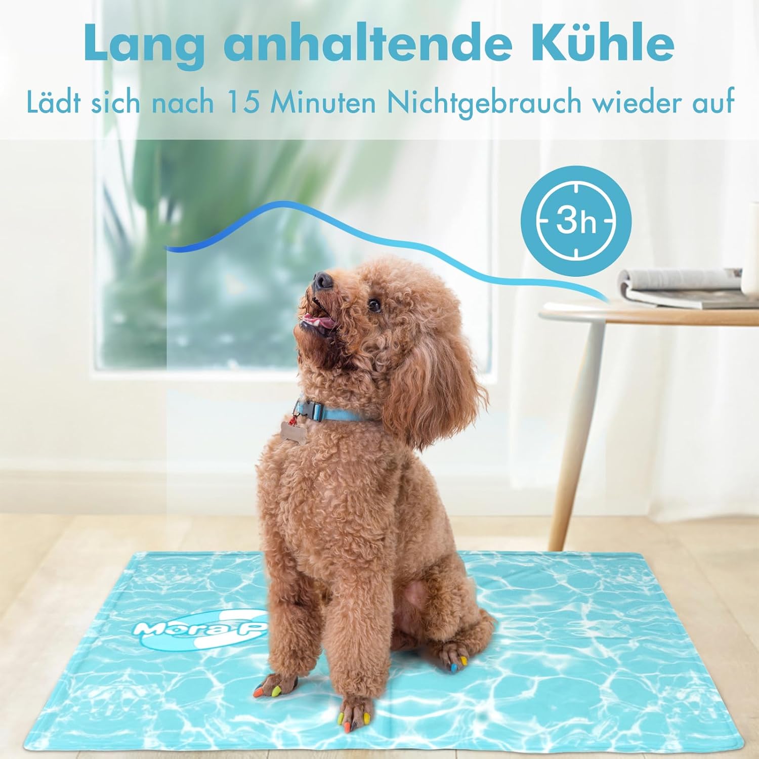 Detalle de Pawtasy Kühlmatte: Selbstkühlende Matte für Hunde und Katzen 65 × 50 cm
