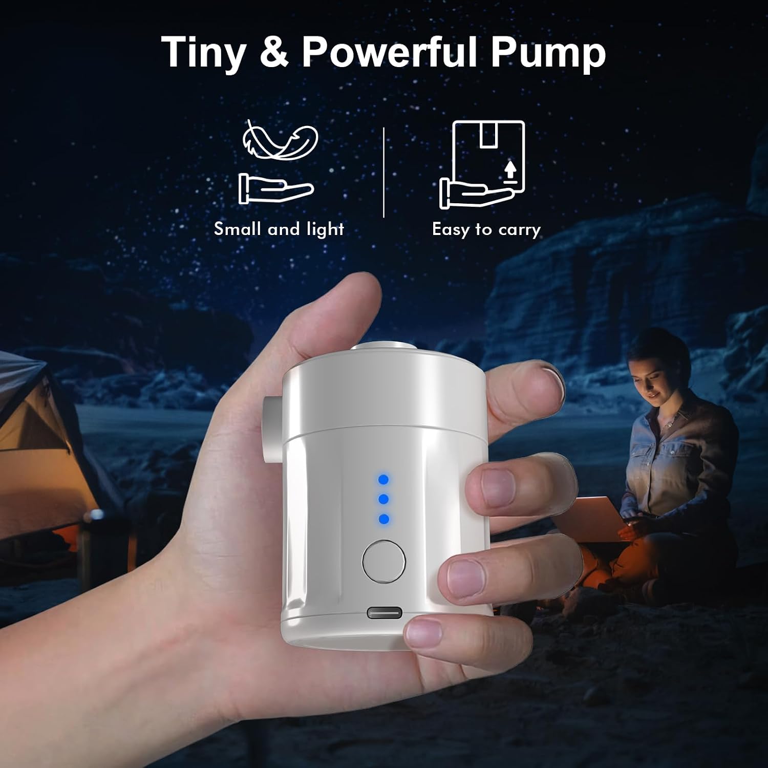 Thumbnail 5 de Mojimdo Portable Electric Air Pump for Inflatables: 2-in-1 Convenience for Airbeds, Pools and More