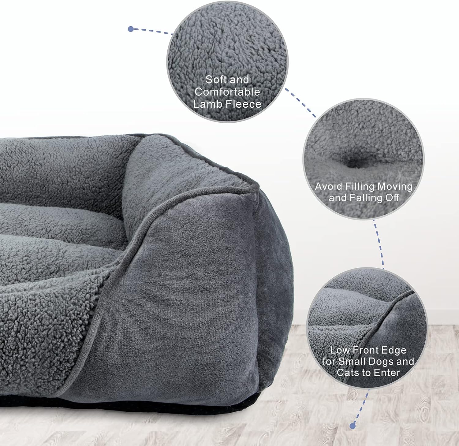 Detalle 2 de MIXJOY Small Dog Bed: Washable Rectangular Orthopedic Bed for Small Dogs and Cats