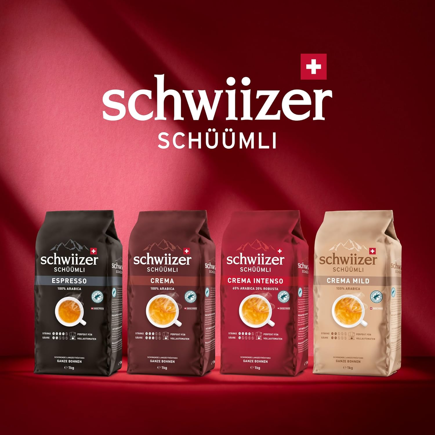 Detalle 2 de Schwiizer Schüümli Crema – 100% Arabica Bohnen, milde Vollautomat-Option, Rainforest Alliance, 1 kg