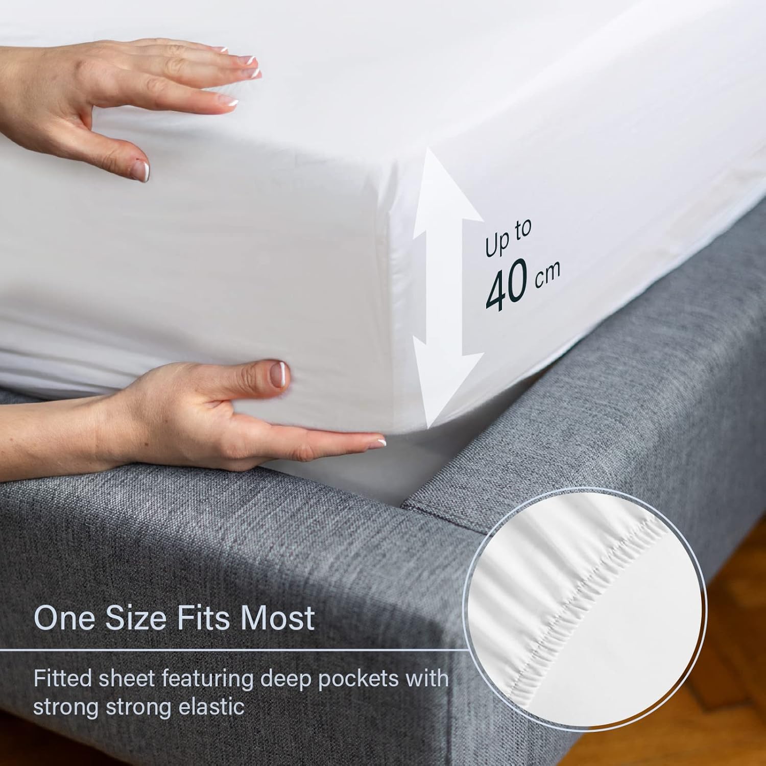 Thumbnail 1 de LuxClub Double Fitted Sheet 40cm deep