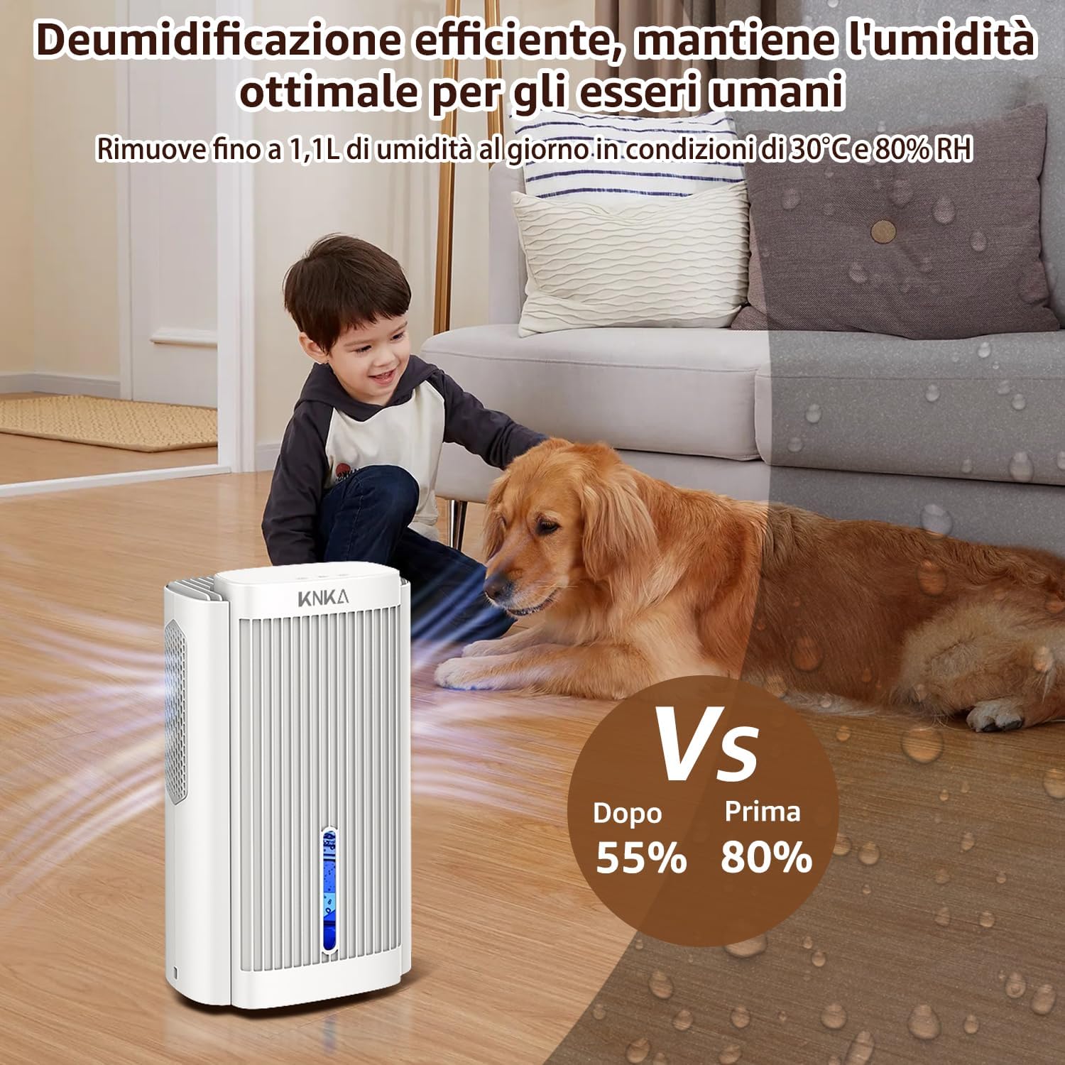 Thumbnail 2 de KNKA Deumidificatore Casa 1,1 l/g, silenzioso, fino a 17 m²
