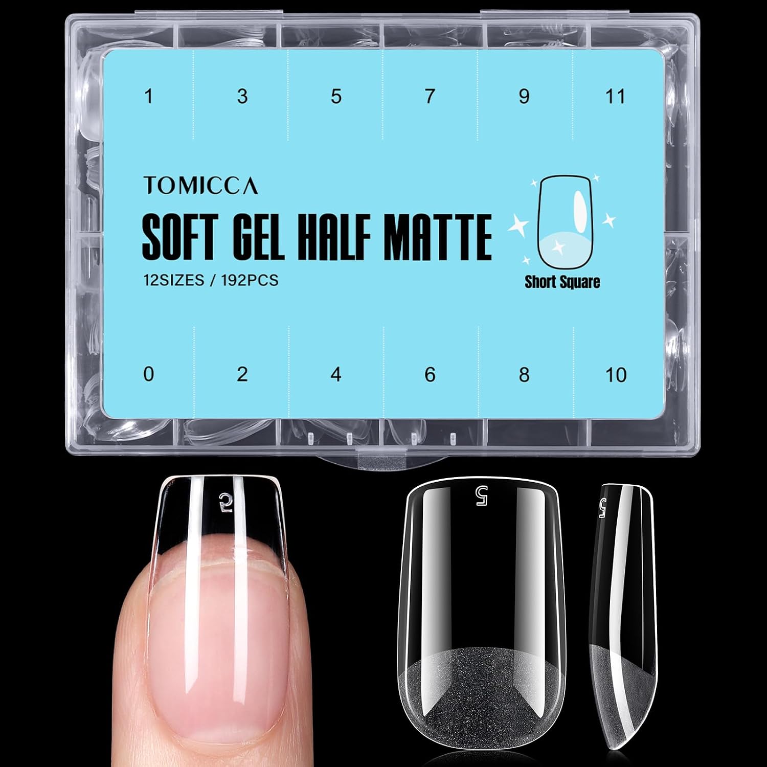 Thumbnail 6 de TOMICCA Square Kurz Nageltips 240 Stück