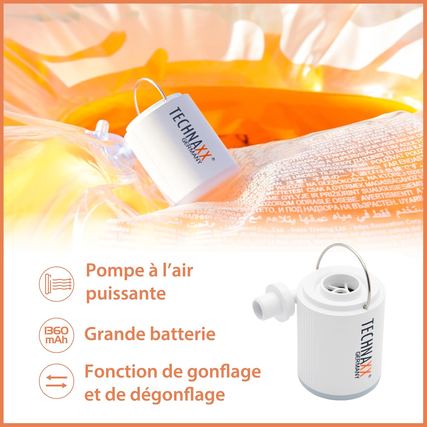 Thumbnail 2 de Technaxx TX-261 Mini Pompe à Air Rechargeable