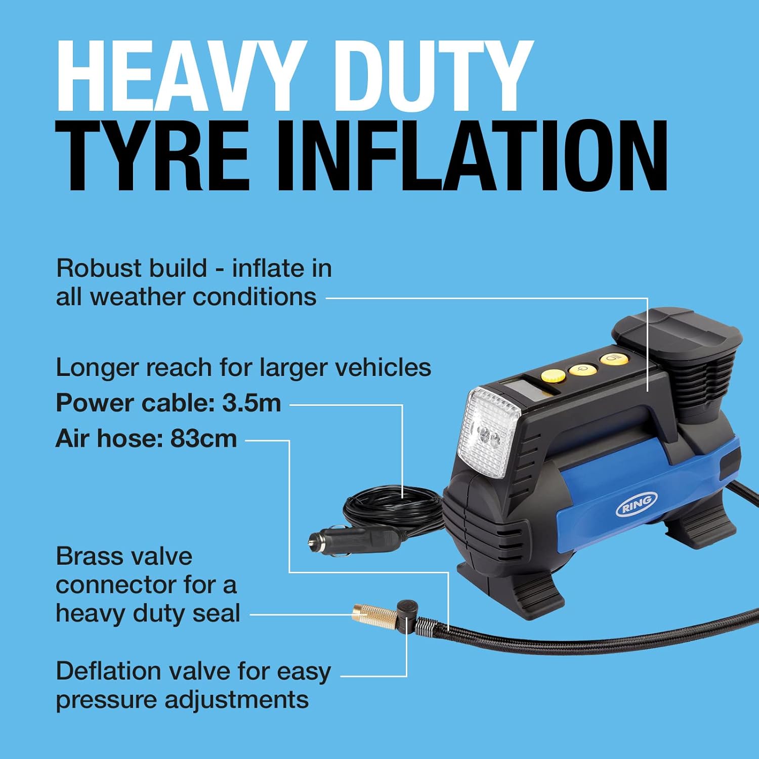 Thumbnail 2 de RING Heavy Duty Digital Tyre Inflator with Auto Stop Functionality