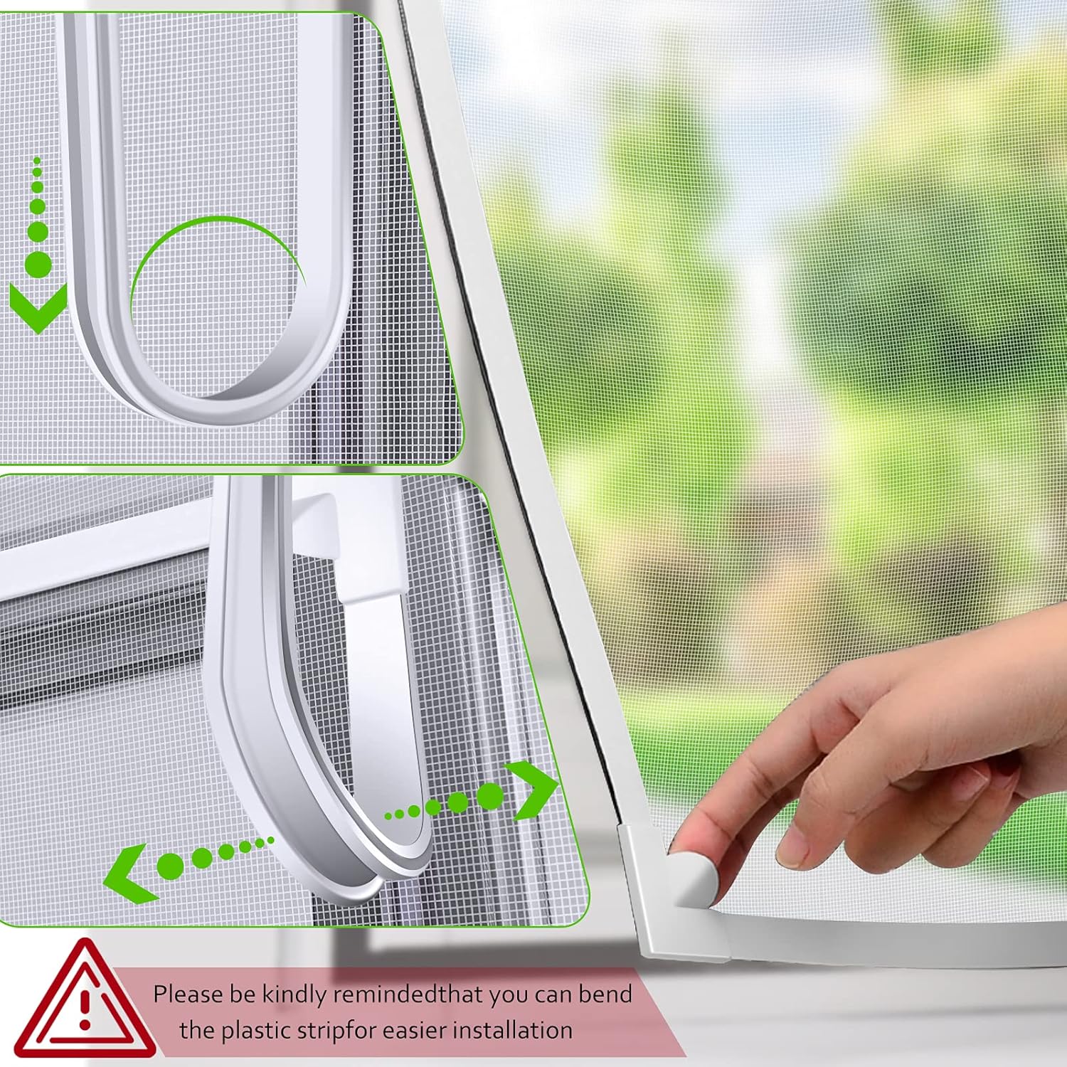 Thumbnail 2 de Magnetic Window Screen with Fibreglass Mesh (White frame, white net) – Uta uHom fly screen kit, up to 120 x 130cm