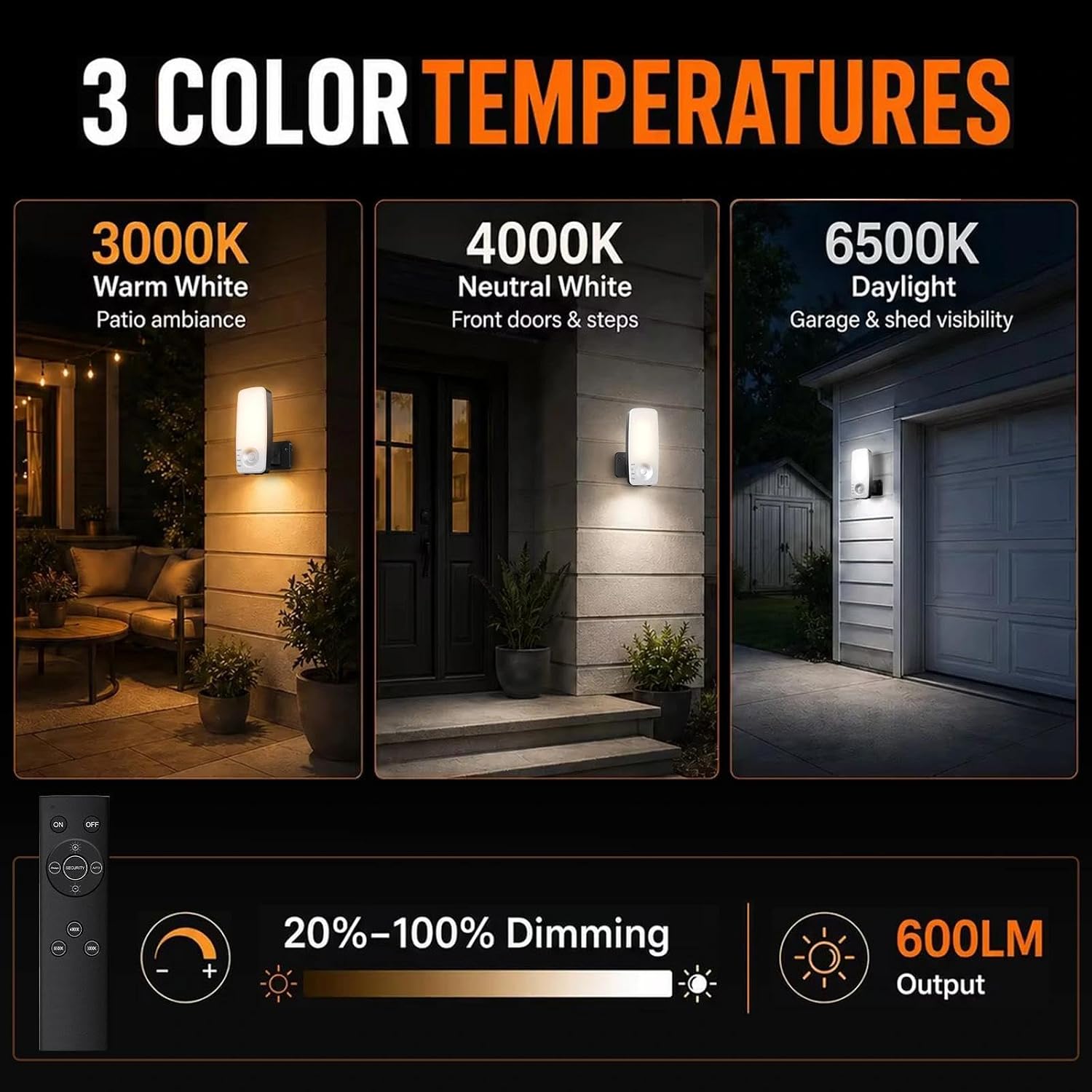 Thumbnail 5 de Vighep Rechargeable Outdoor Wall Light with Remote – 10000mAh, 600 Lumen, IP65