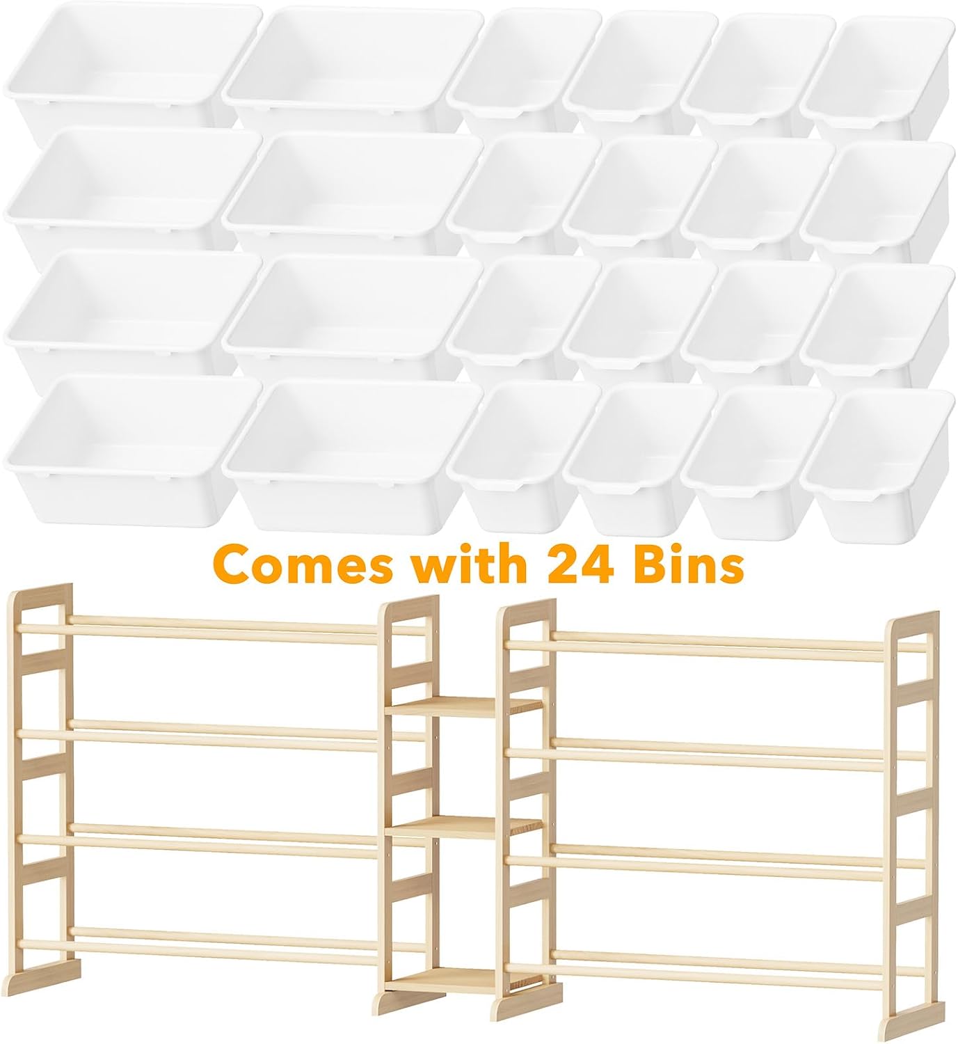 Thumbnail 6 de SpaceAid 61WJSN-31KDG-3L24W Toy Organizer, 24 Bins, 3 Shelves
