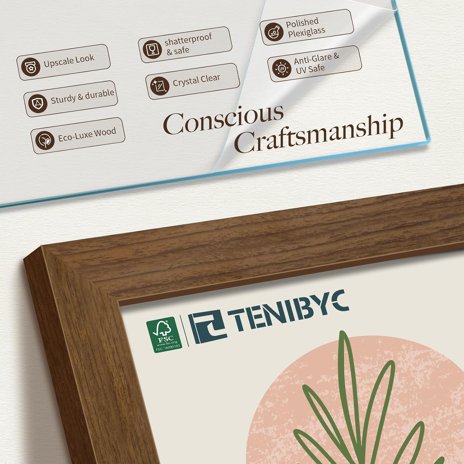 Detalle 2 de TENIBYC 16x24 Wood Frame 4-Pack đź–Ľ