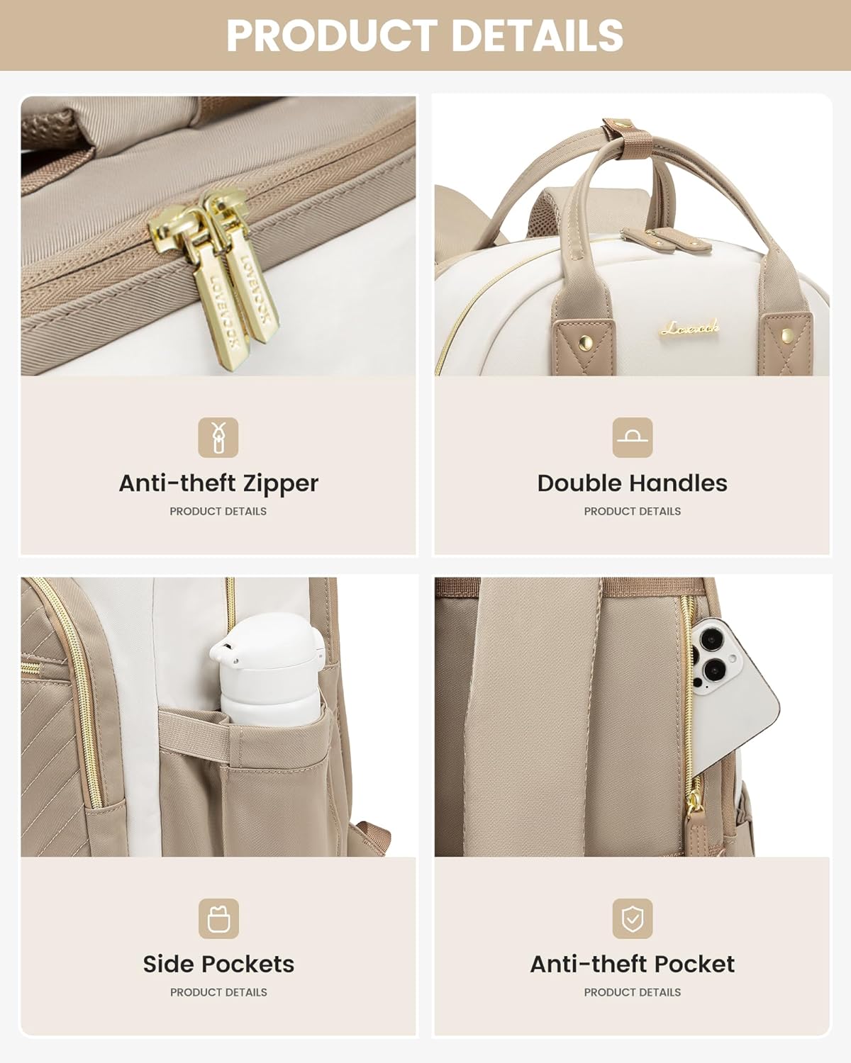 Thumbnail 3 de LOVEVOOK Laptop Backpack 17.3 Inch