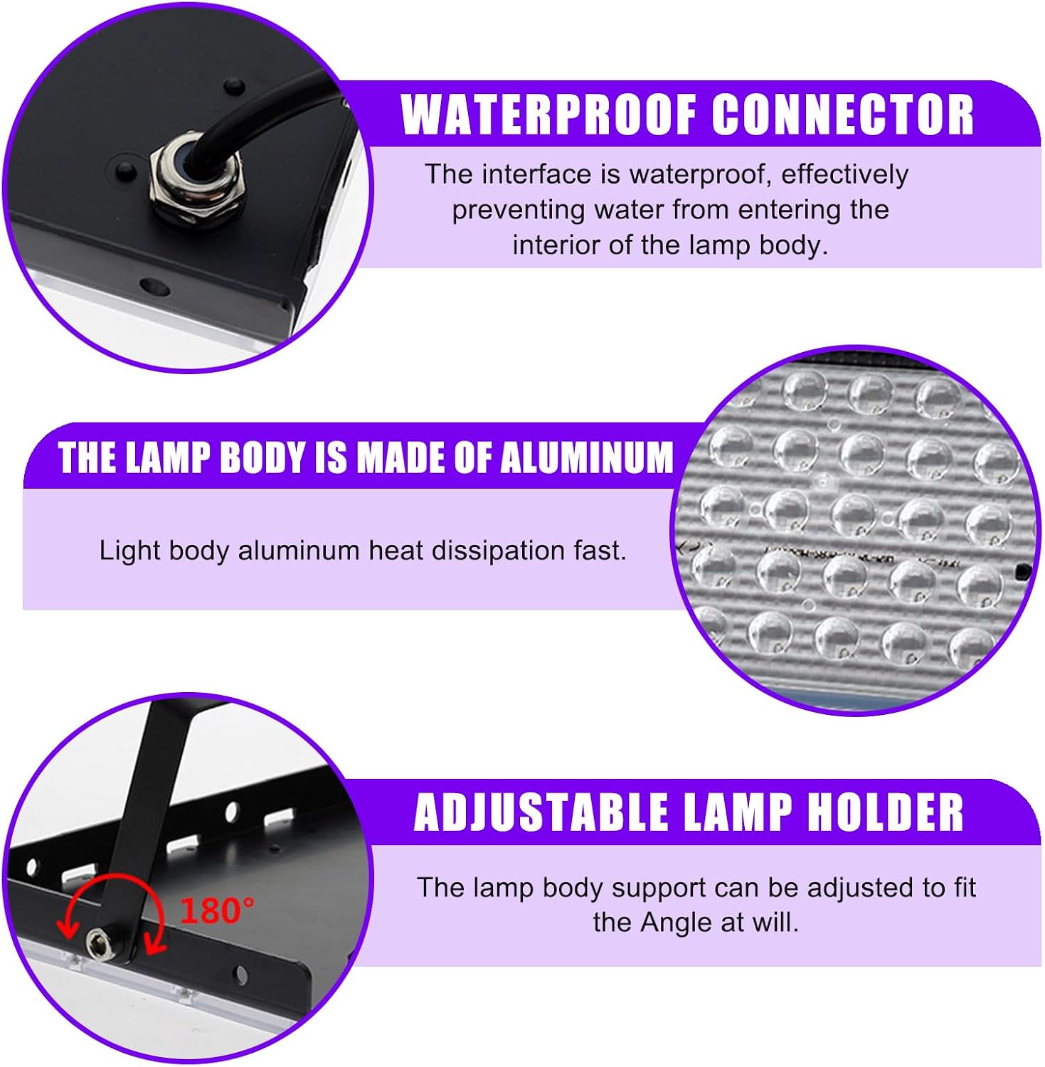 Thumbnail 5 de BAIFULAI LED Schwarzlicht Strahler, set van 2, 50 W, IP66 en UVA 395–400 nm
