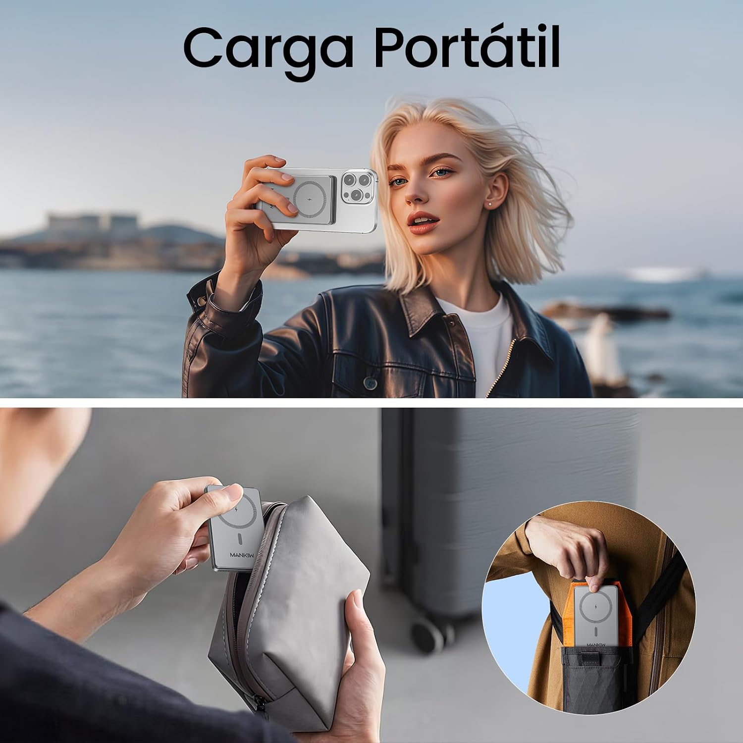 Detalle 2 de MANKIW Wireless PowerBank 5000mAh MagSafe
