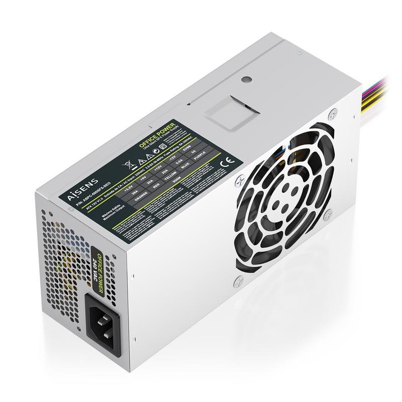 Detalle de Fuente de Alimentación Aisens ASPC-500TFX-SEO 500W ATX 2.0 en formato TFX (plata)
