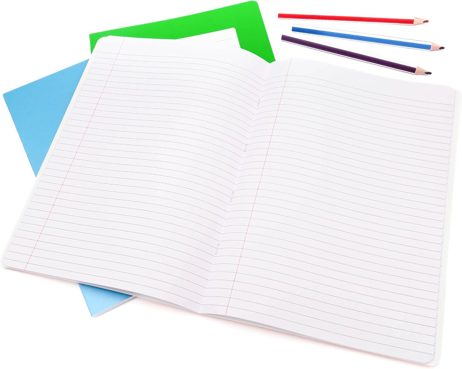 Thumbnail 6 de Flying Colours A4 Exercise Books – 3-Pack, 8mm Ruled, Assorted Colours (Red, Green & Blue)