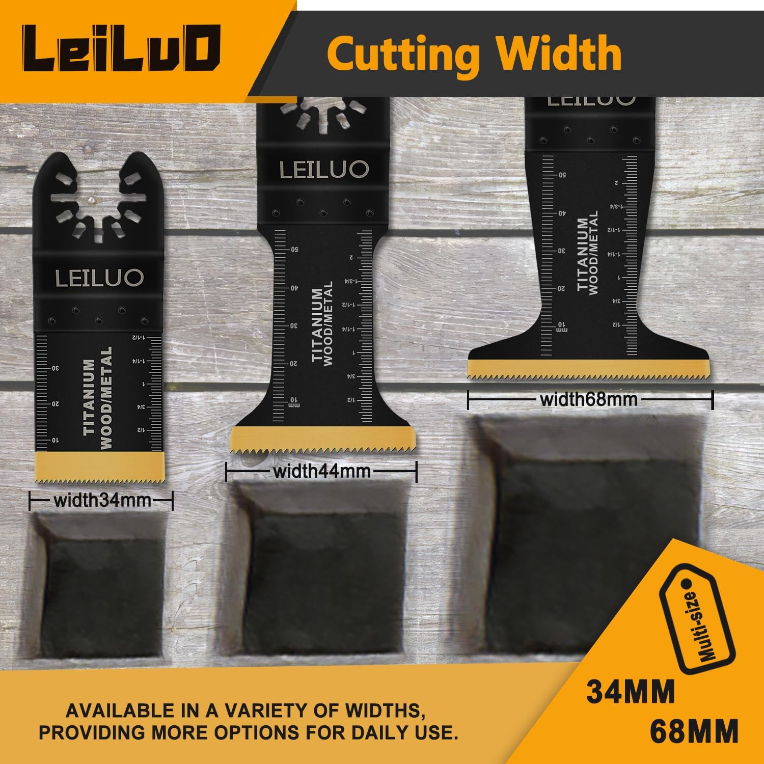 Detalle 2 de LEILUO 20-Piece Titanium Multitool Blade Set for Oscillating Tools
