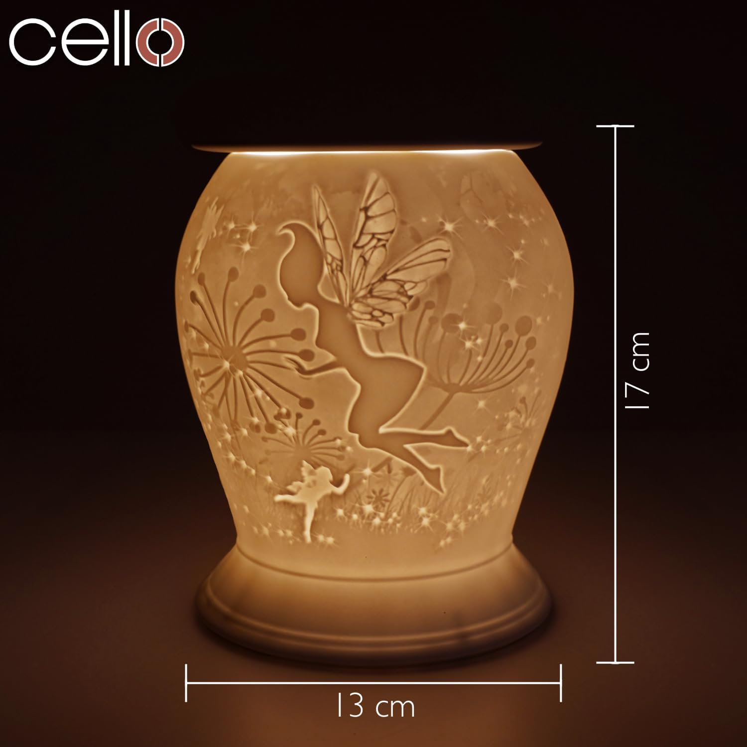 Thumbnail 2 de Cello Porcelain Barrel Electric Wax Melt Burner with 3D Lithophane Projection (Fairy Tale Pattern)