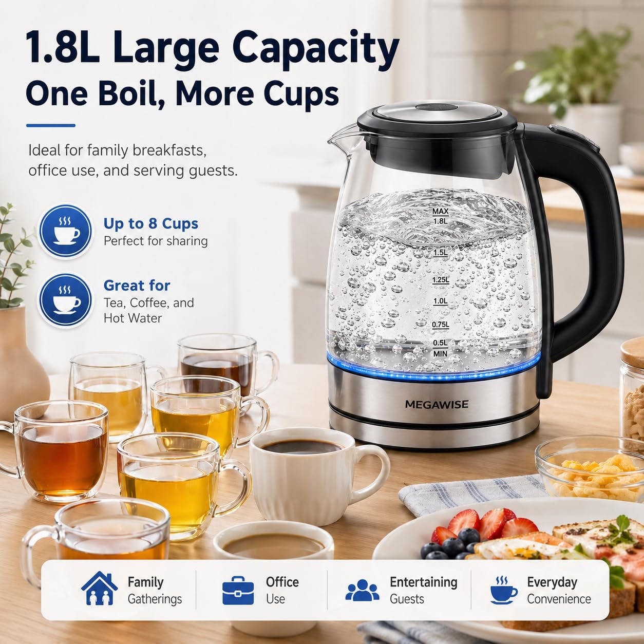 Thumbnail 4 de MEGAWISE CX-817 1.8L electric kettle 🔌